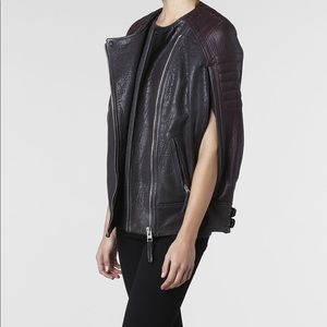 All Saints biker Moto cape / poncho leather